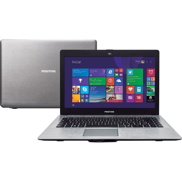 Notebook Positivo com Intel Dual Core 2GB 500GB Tela LED 14